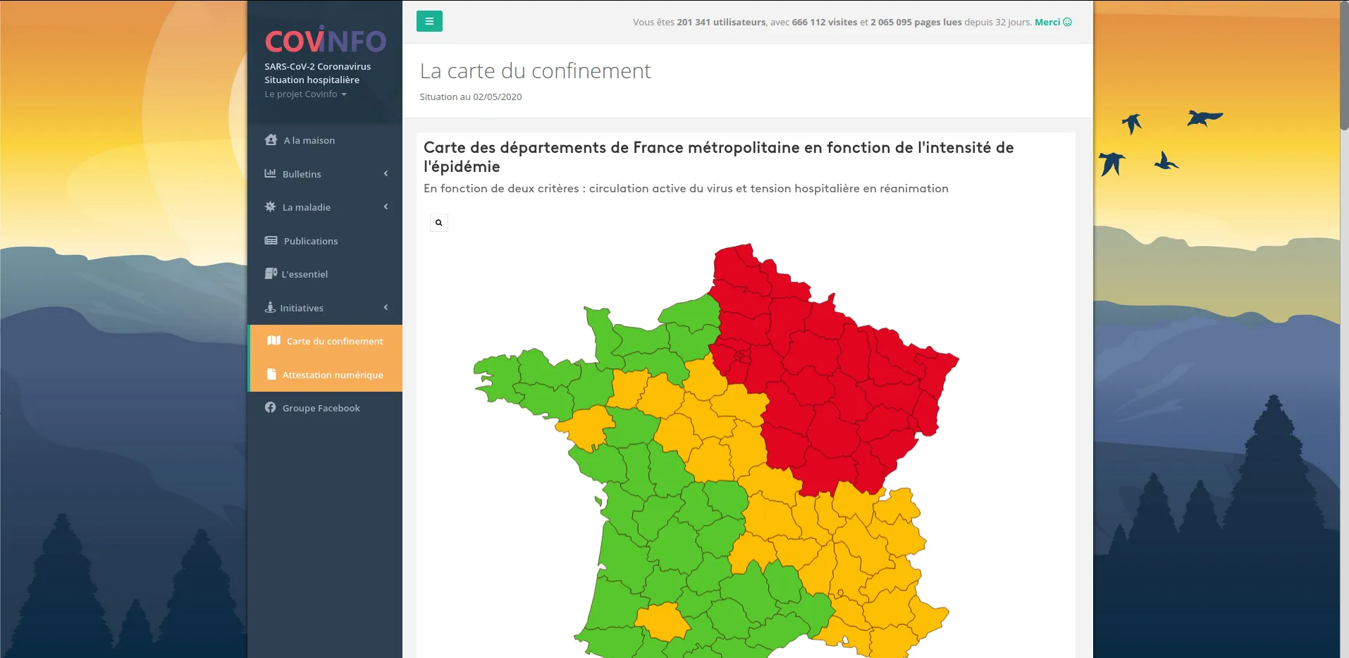 Capture d'écran n°4 du projet Covinfo.fr