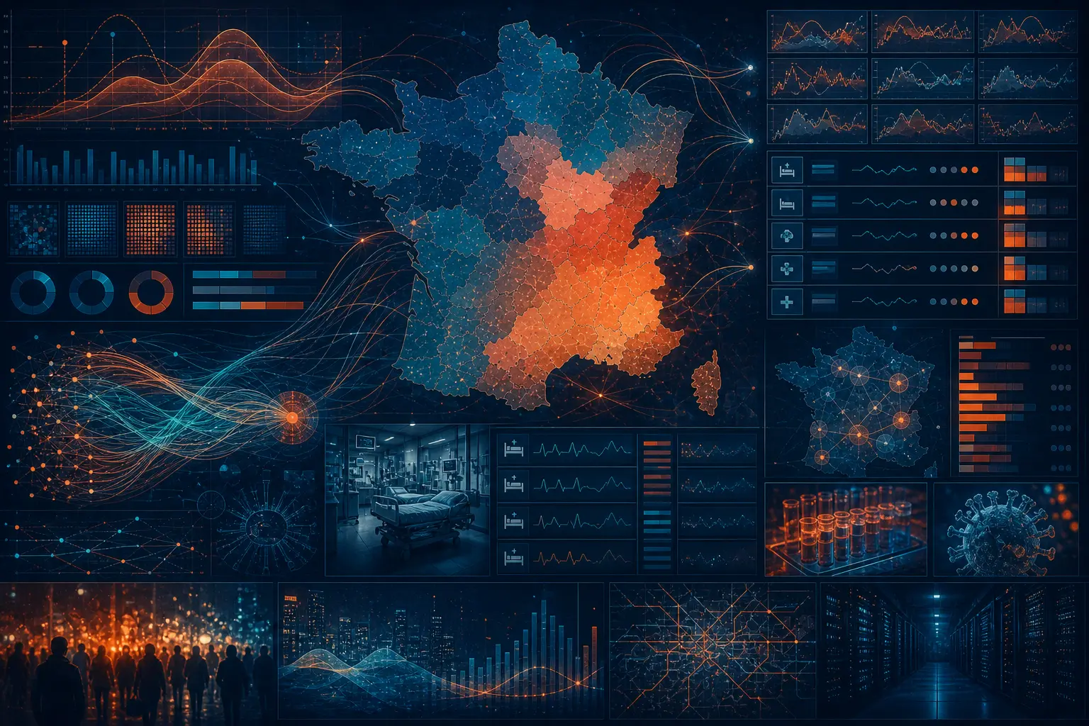 Carte de France et visualisations de données épidémiologiques pour Covinfo